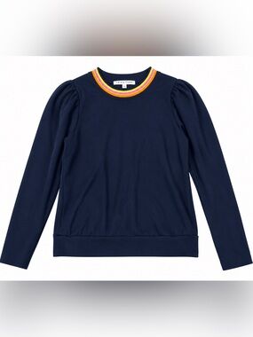 Trina Turk Navy Matching Set Puff Sleeve Top & Jogger Pants Small/XS